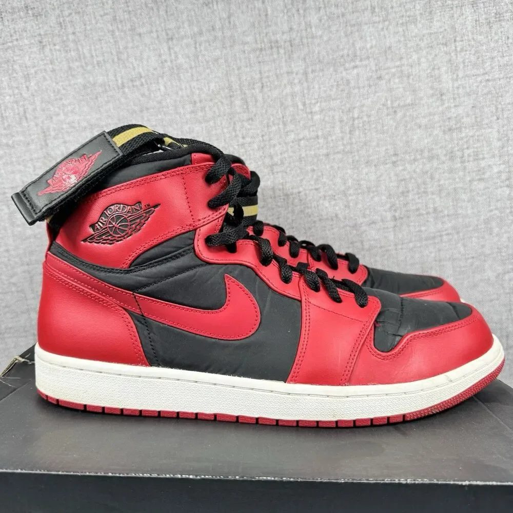 Nike Air Jordan 1 Strap High Gym Red Black Bred Sneakers Shoes Men's 13